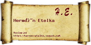 Hermán Etelka névjegykártya